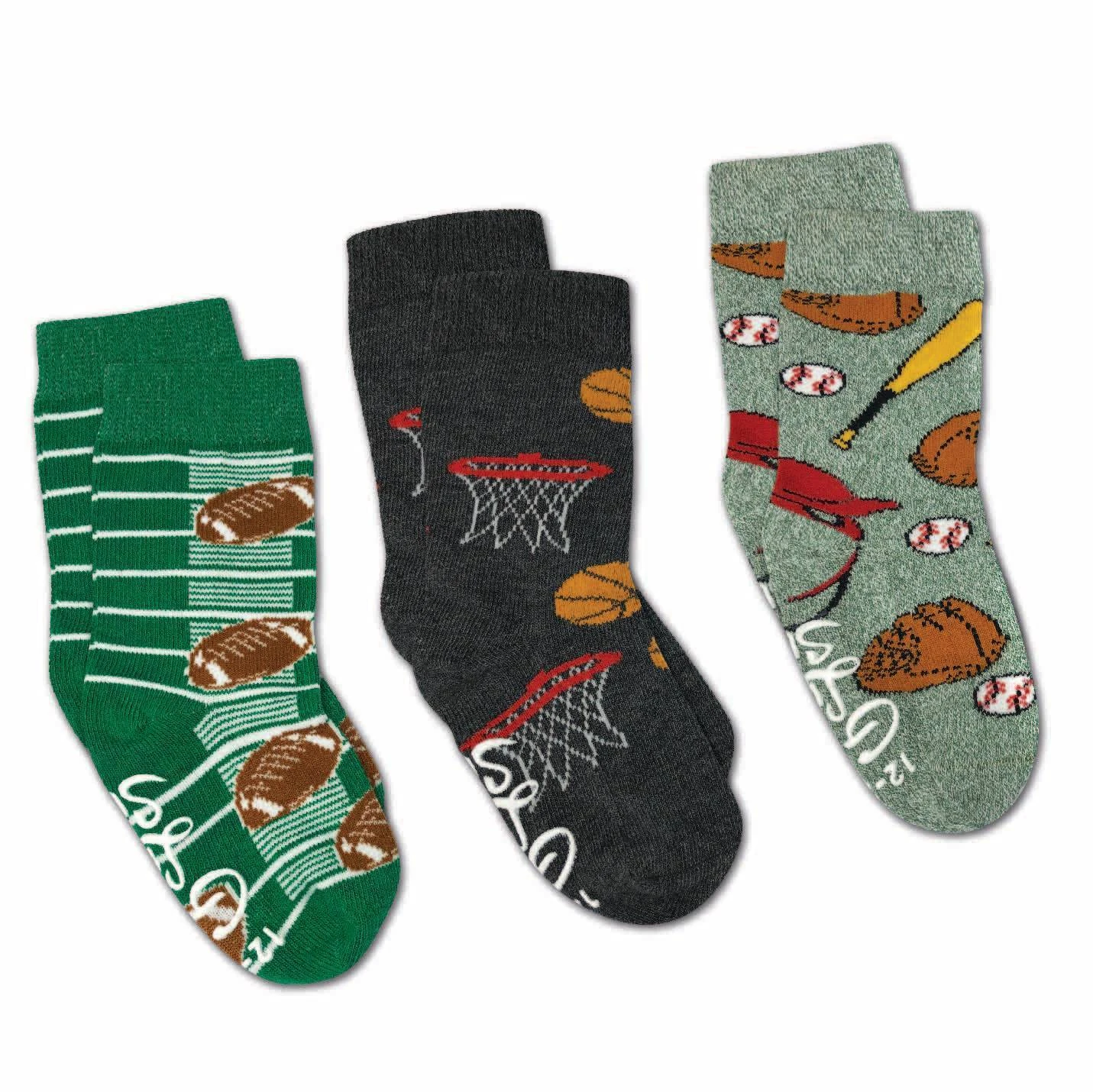 Baseball, Basketball And Football Kids Socks 1 Baseball, Basketball And Football Kids Socks
