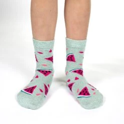 Bananas, Carrots And Watermelon Kids Socks -Good Luck Sock Store 10050 Watermelon v1