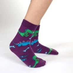Hippopotamus, Crocodiles And Dinosaurs Kids Socks -Good Luck Sock Store 10100 Dinosaurs v2