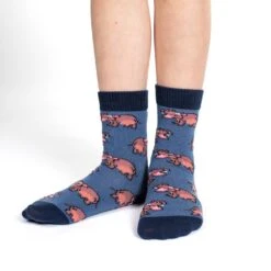 Hippopotamus, Crocodiles And Dinosaurs Kids Socks -Good Luck Sock Store 10100 Hippopotamus v3