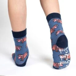 Hippopotamus, Crocodiles And Dinosaurs Kids Socks -Good Luck Sock Store 10100 Hippopotamus v4