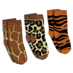 Giraffe, Leopard And Tiger Prints Kids Socks