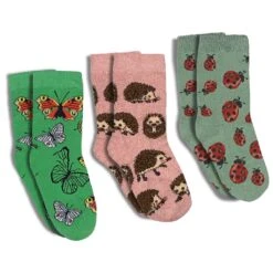 Butterflies, Hedgehogs And Ladybugs Kids Socks