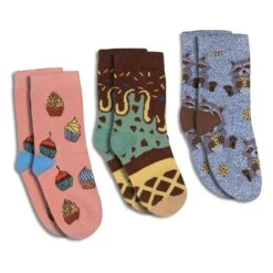 Cupcakes, Ice Cream And Cookies Kids Socks