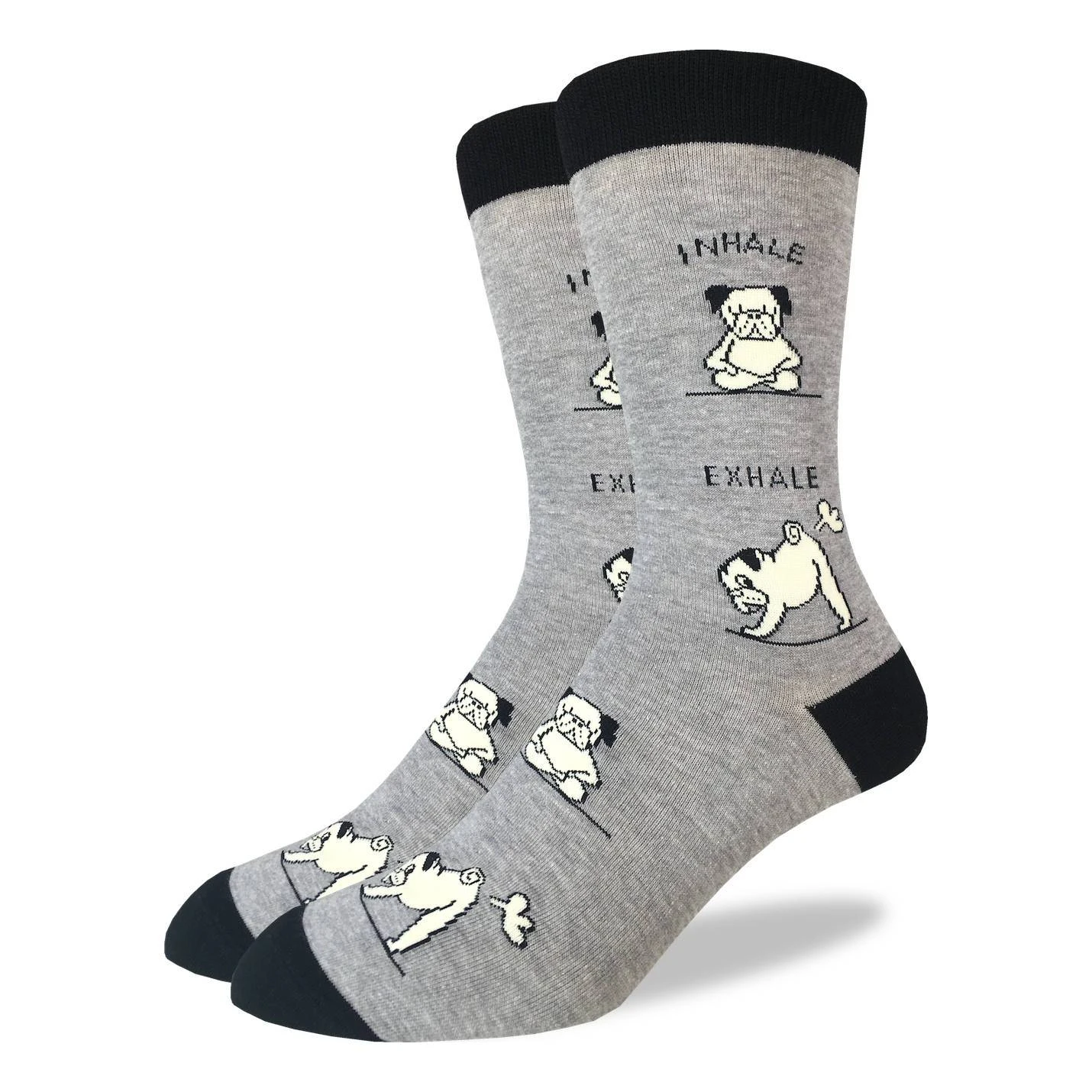 Men's Big & Tall Yoga Pug Socks 1 Men's Big & Tall Yoga Pug Socks