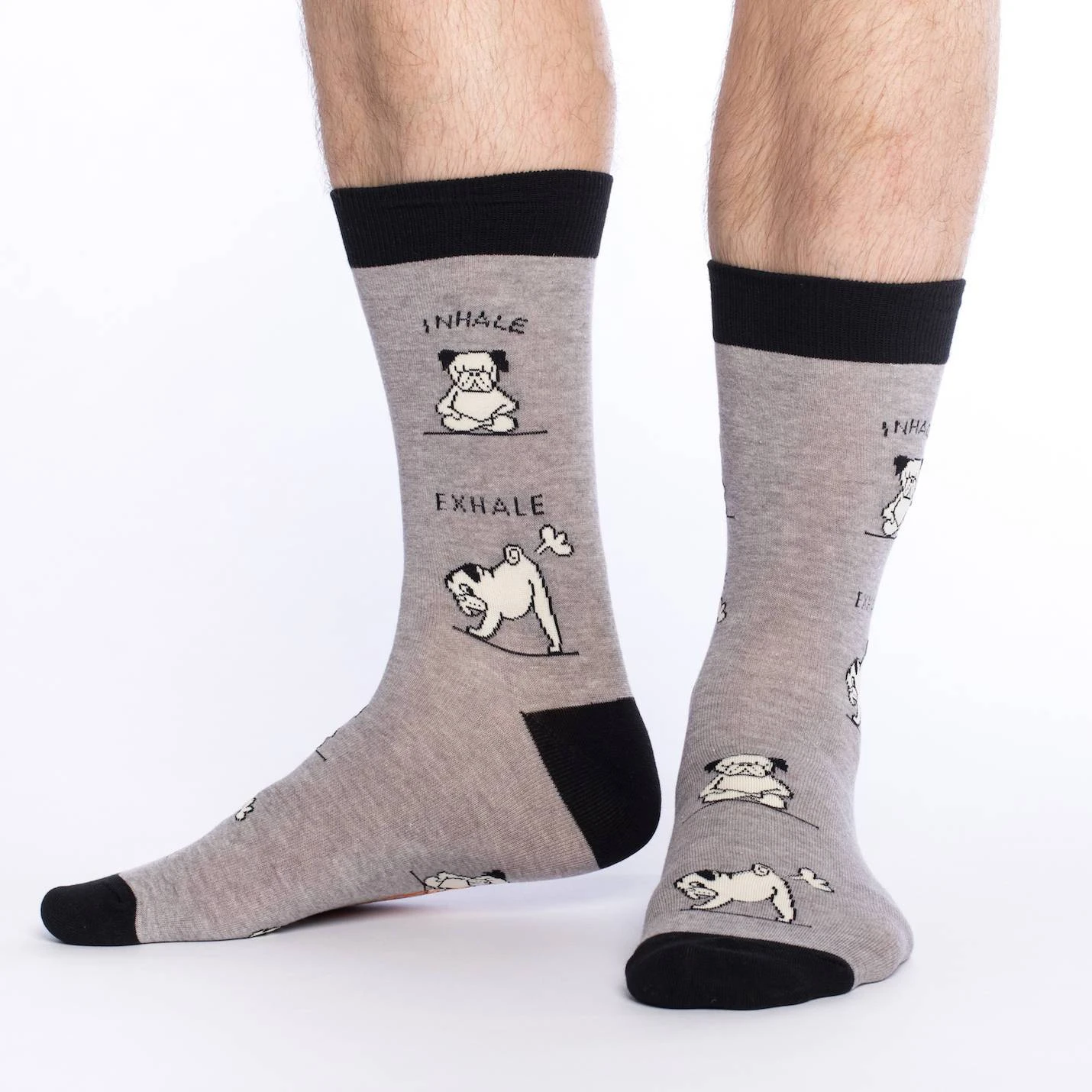 Men's Big & Tall Yoga Pug Socks 2 Men's Big & Tall Yoga Pug Socks - Image 2