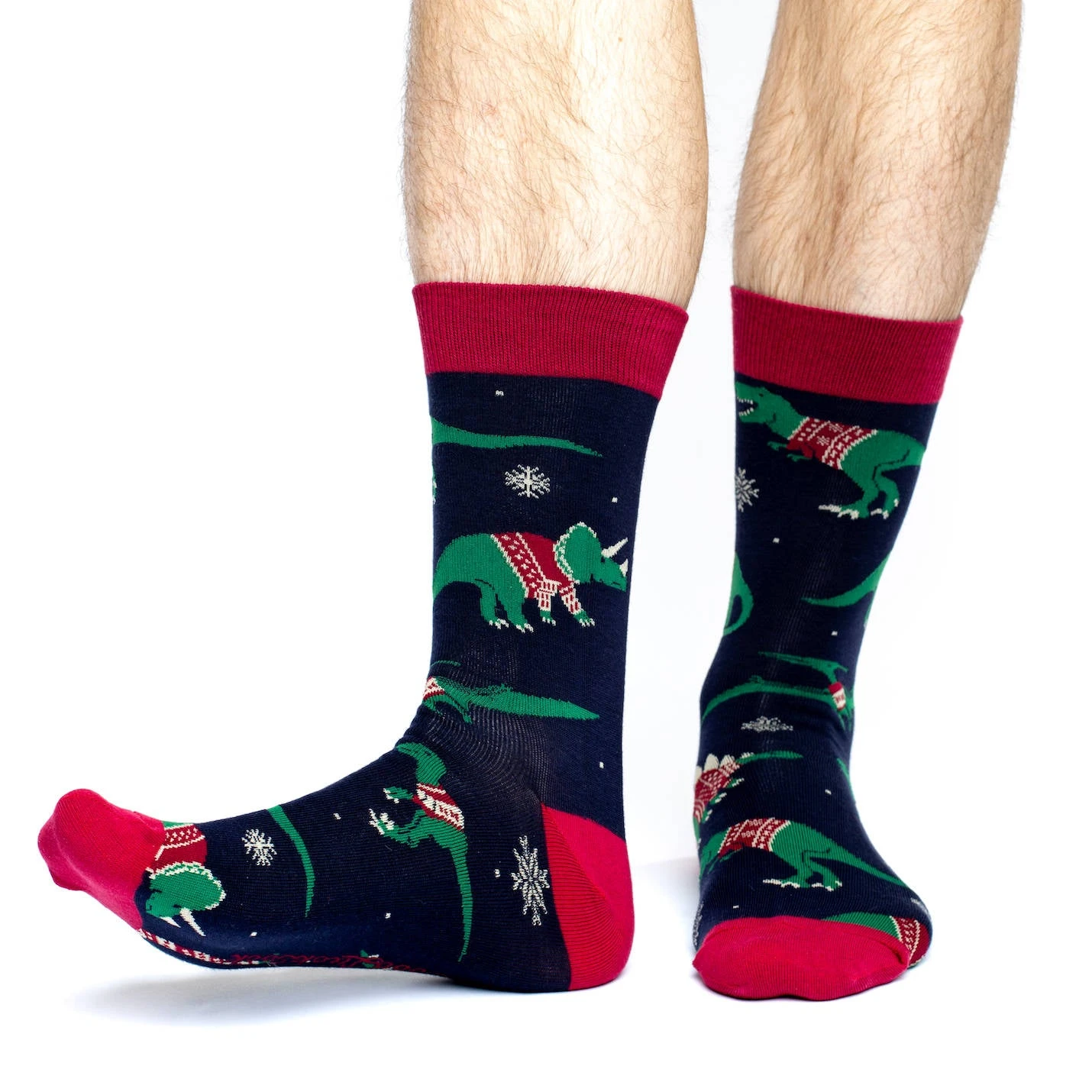Men's Christmas Sweater Dinosaur Socks 2 Men's Christmas Sweater Dinosaur Socks - Image 2