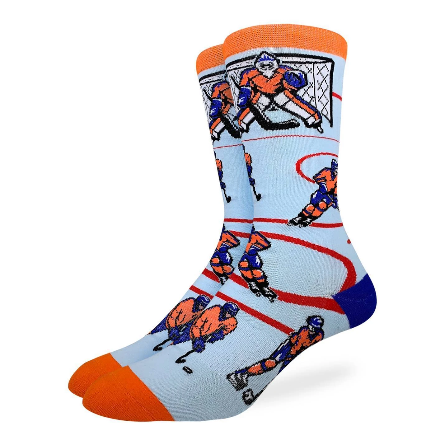 Men's Hockey, Orange & Blue Socks 1 Men's Hockey, Orange & Blue Socks