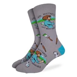 Men's Bob Ross, Happy Accident Socks