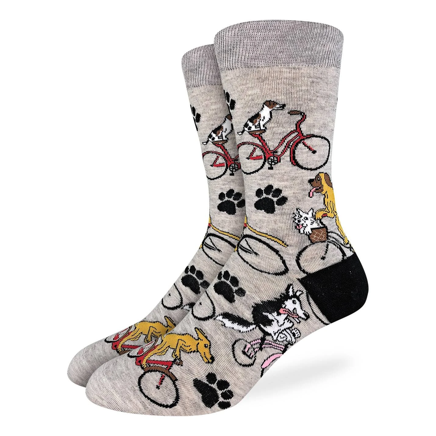 Men's Big & Tall Dogs Riding Bikes Socks 1 Men's Big & Tall Dogs Riding Bikes Socks