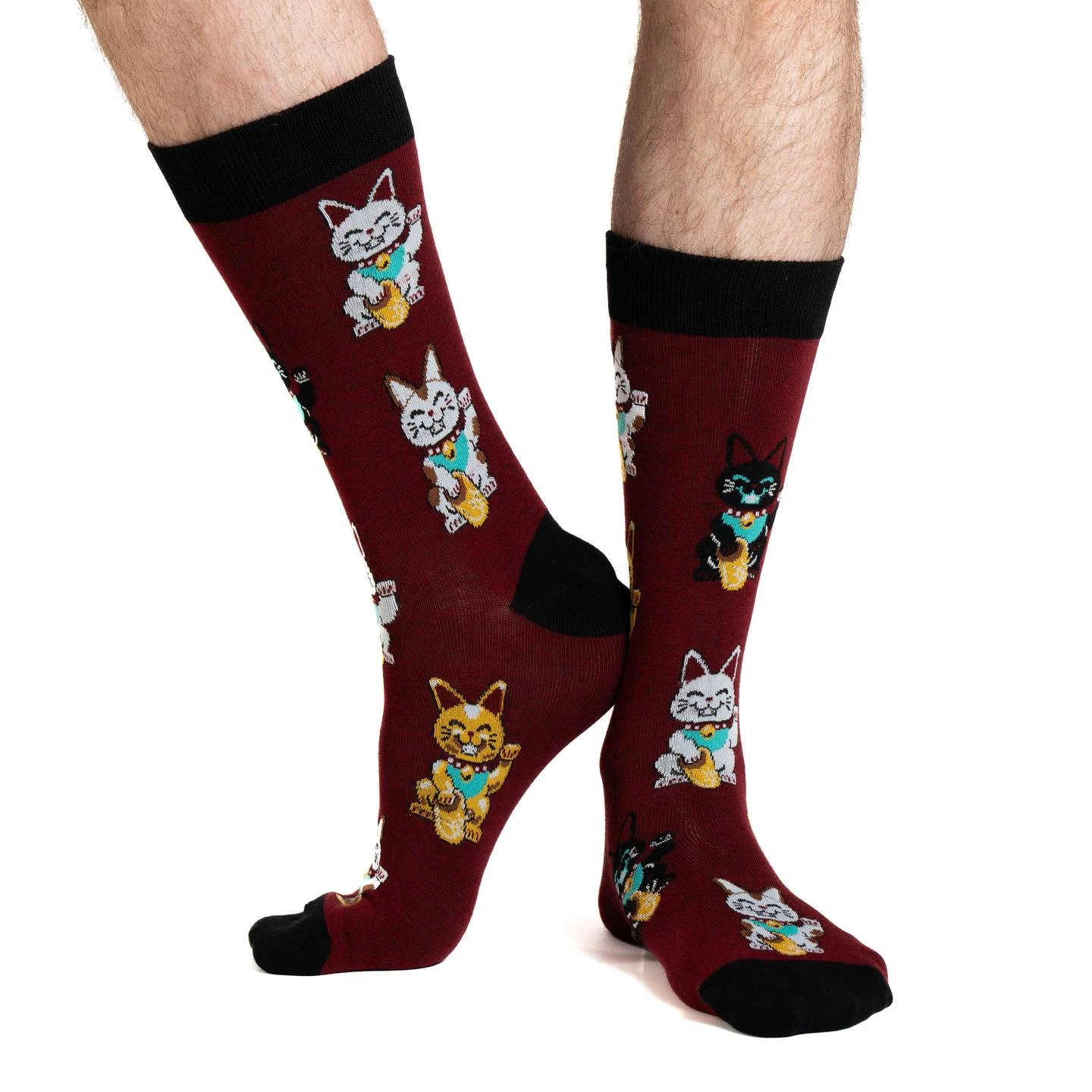 Men's Lucky Waving Cat Socks 2 Men's Lucky Waving Cat Socks - Image 2
