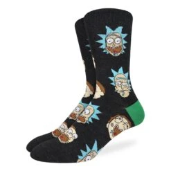 Men's Big & Tall Rick And Morty, Facial Expressions Socks