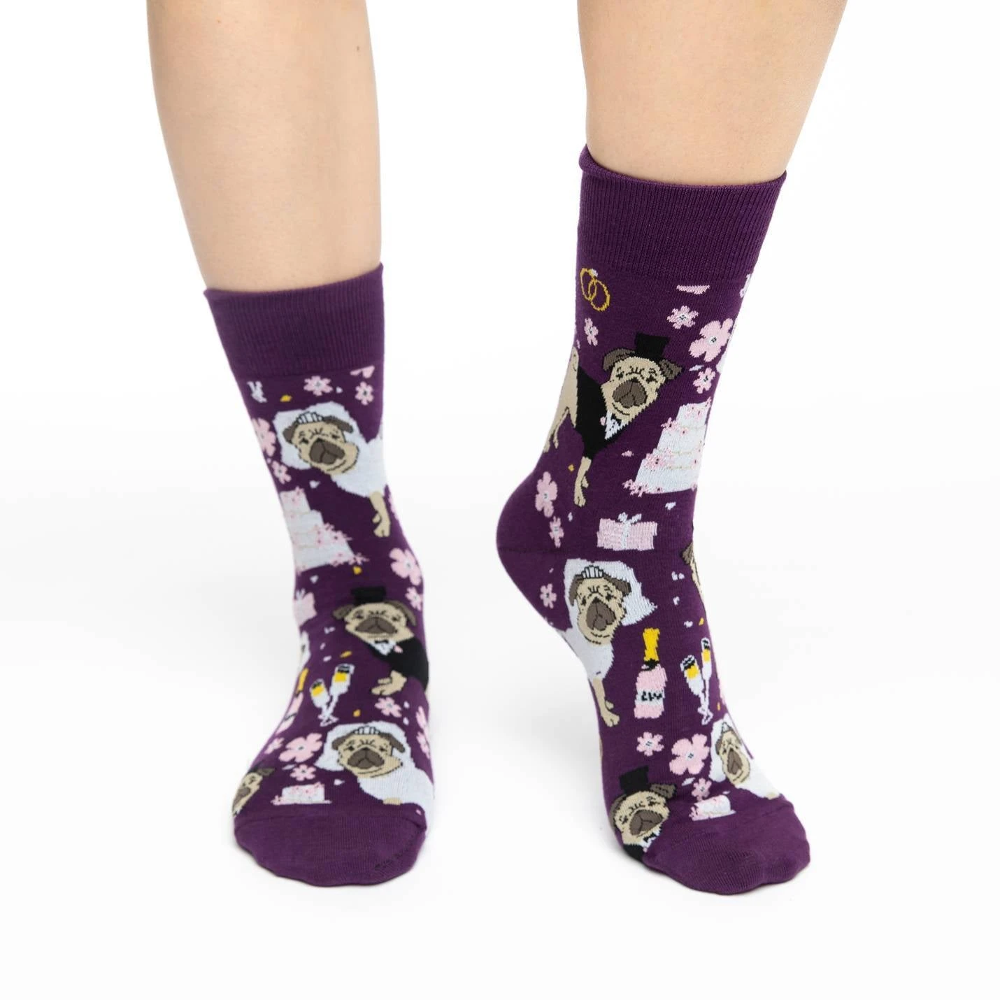 Women's Wedding Pugs Socks 2 Women's Wedding Pugs Socks - Image 2