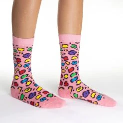 Women's Leopard Rainbow Print Socks 3 Women's Leopard Rainbow Print Socks -Good Luck Sock Store 3355 Leopard Rainbow Print v2