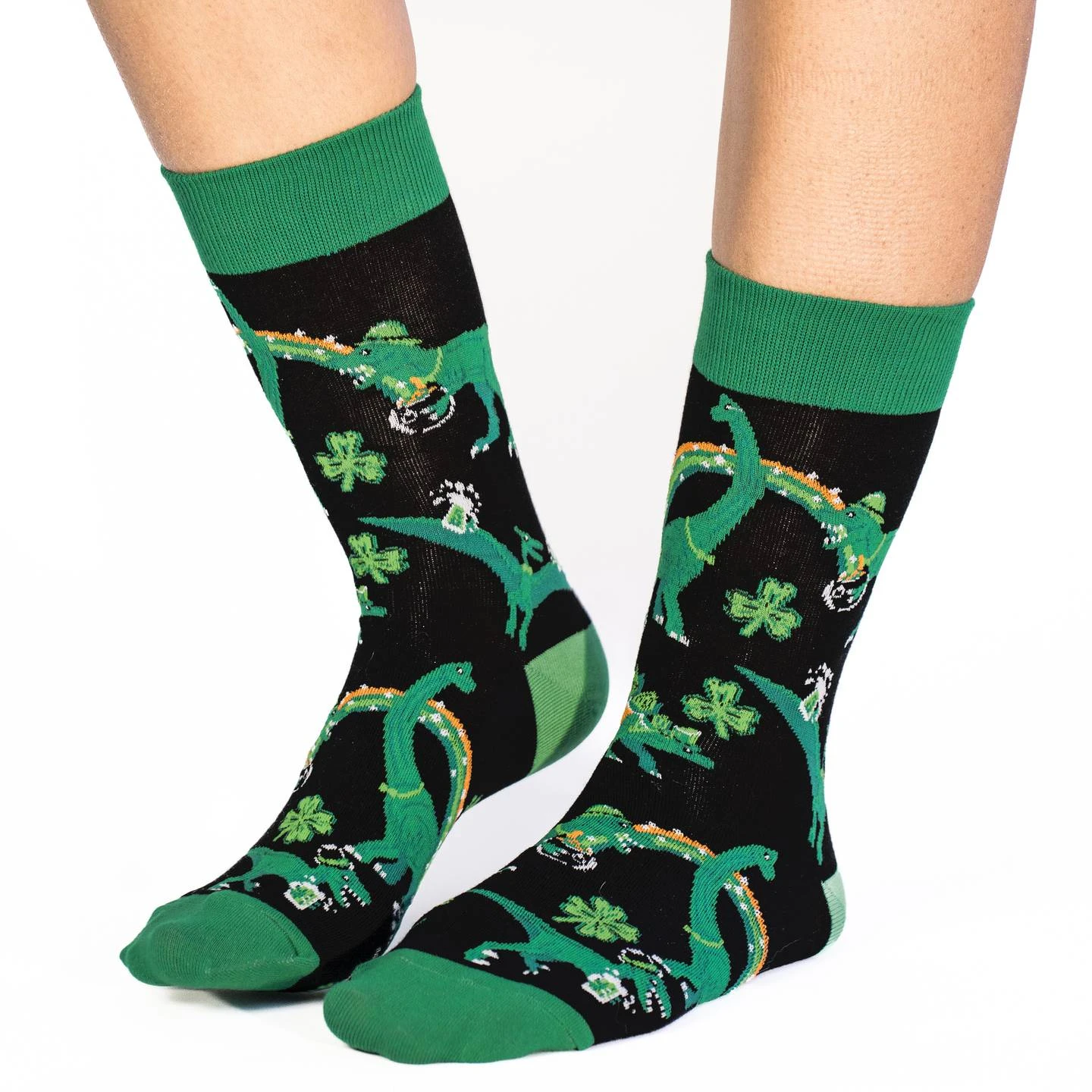Women's Saint Patrick's Day Dinosaurs Socks 2 Women's Saint Patrick's Day Dinosaurs Socks - Image 2
