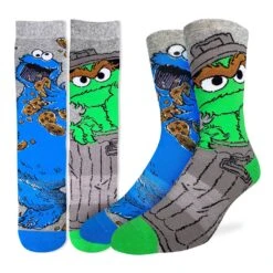 Men's Sesame Street, Oscar And Cookie Monster Socks
