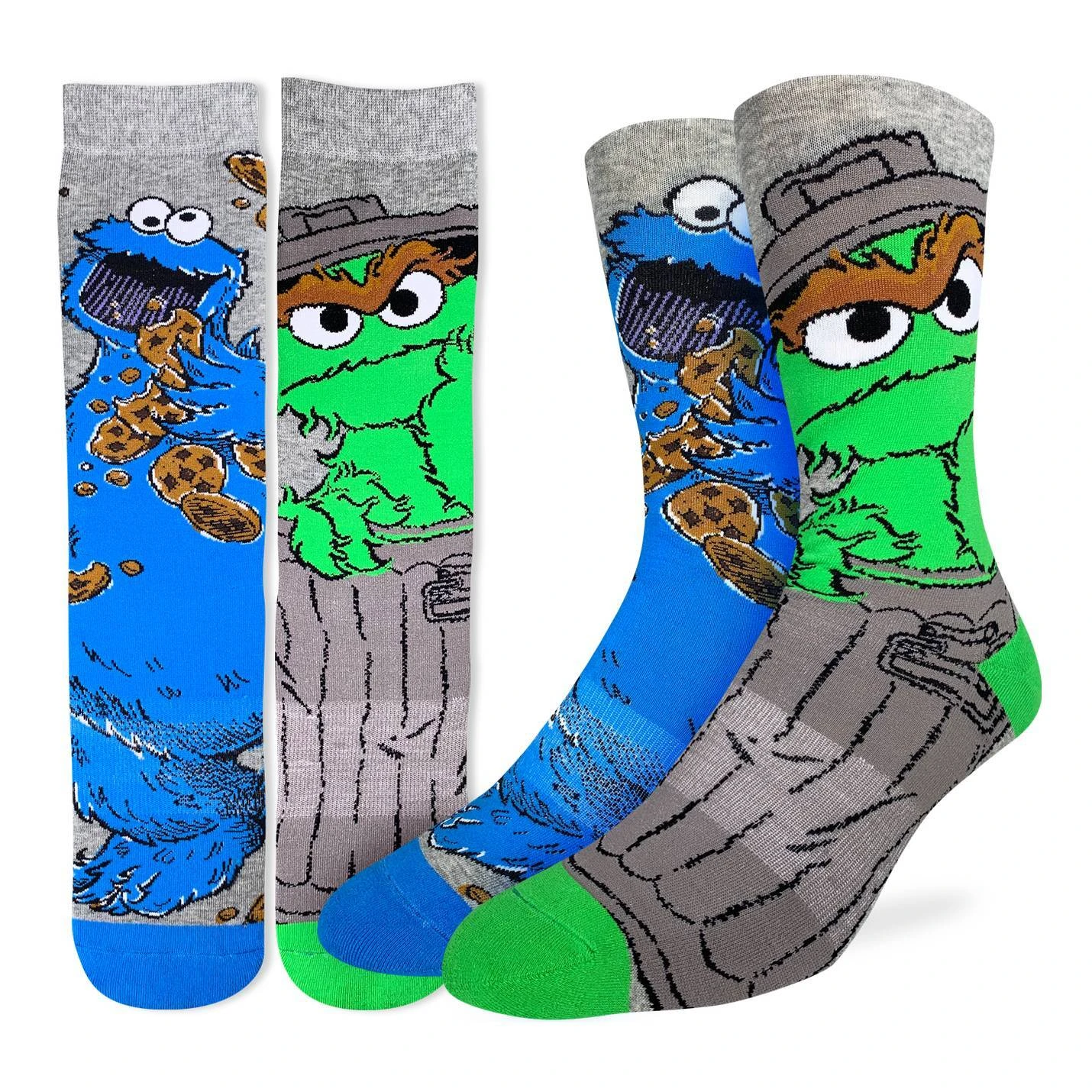 Men's Sesame Street, Oscar And Cookie Monster Socks 1 Men's Sesame Street, Oscar And Cookie Monster Socks