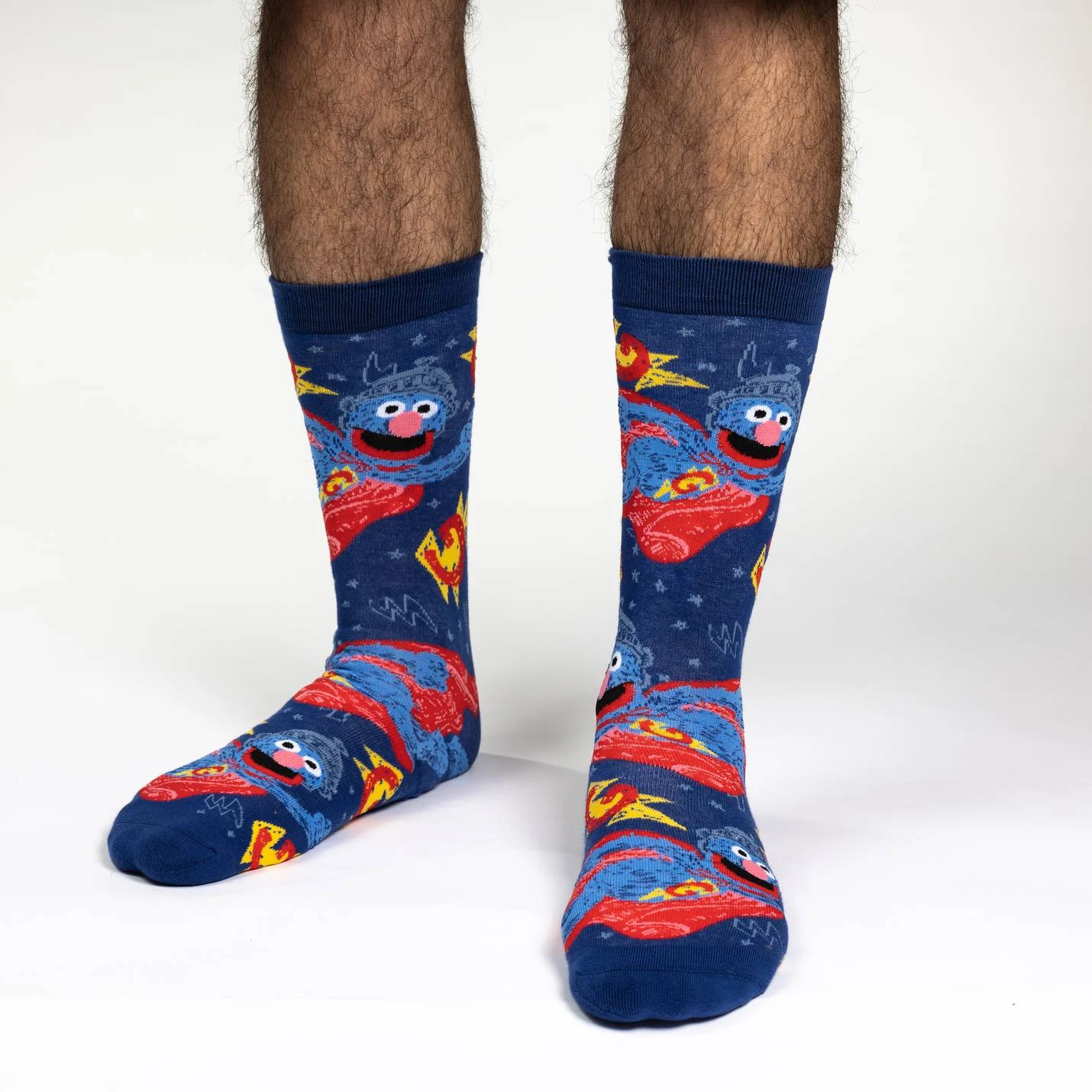 Men's Sesame Street, Super Grover Socks 2 Men's Sesame Street, Super Grover Socks - Image 2
