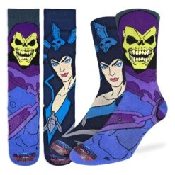 Men's Masters Of The Universe, Skeletor And Evil-Lyn Socks