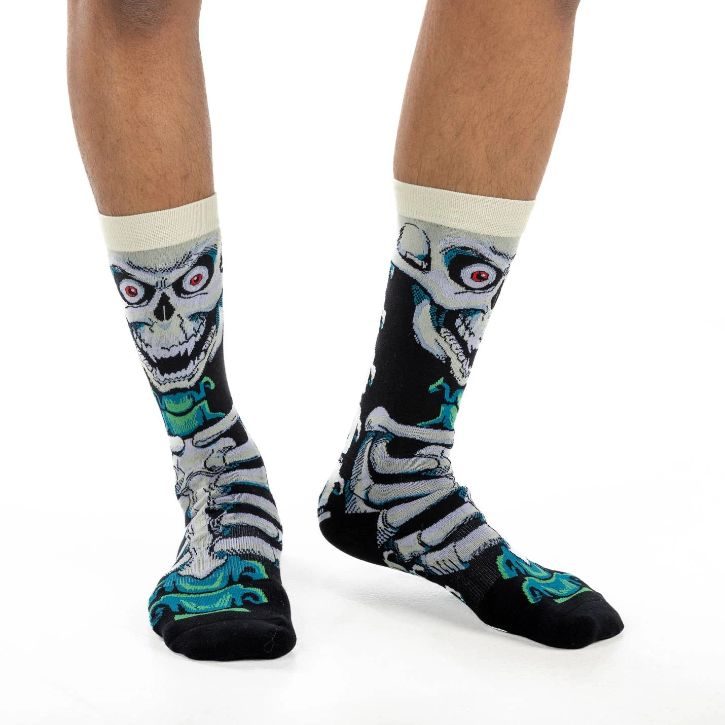 Men's Evil Skeleton Halloween Socks 2 Men's Evil Skeleton Halloween Socks - Image 2