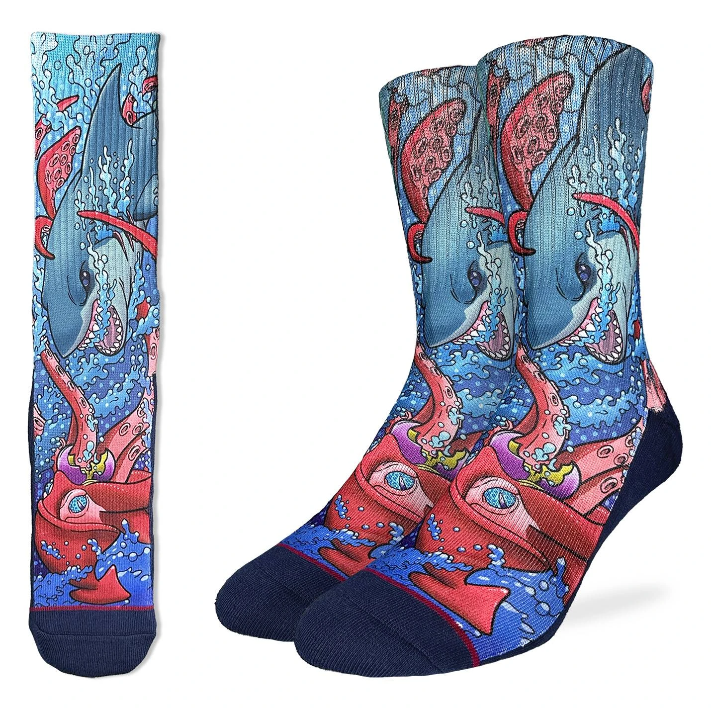 Men's Shark Vs Kraken Socks 1 Men's Shark Vs Kraken Socks