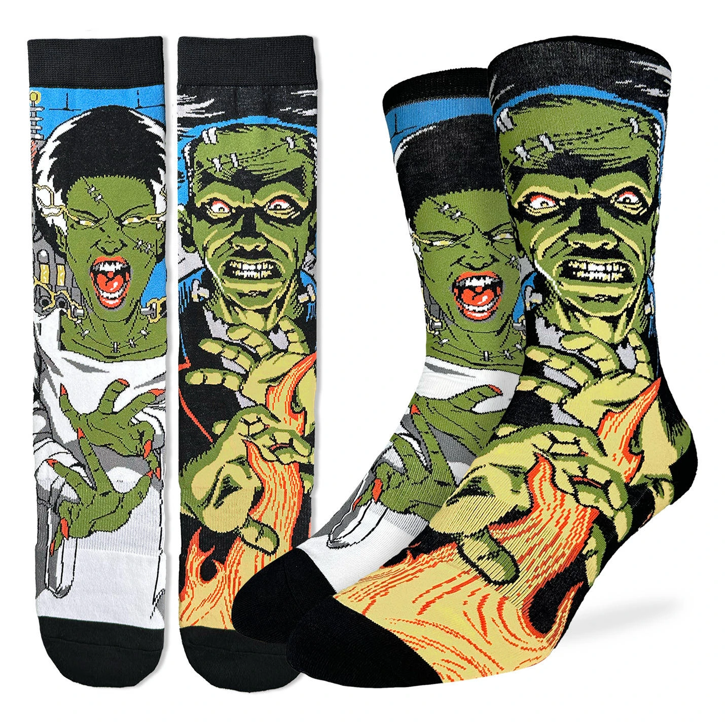 Men's Evil Frankenstein And Bride Halloween Socks 1 Men's Evil Frankenstein And Bride Halloween Socks