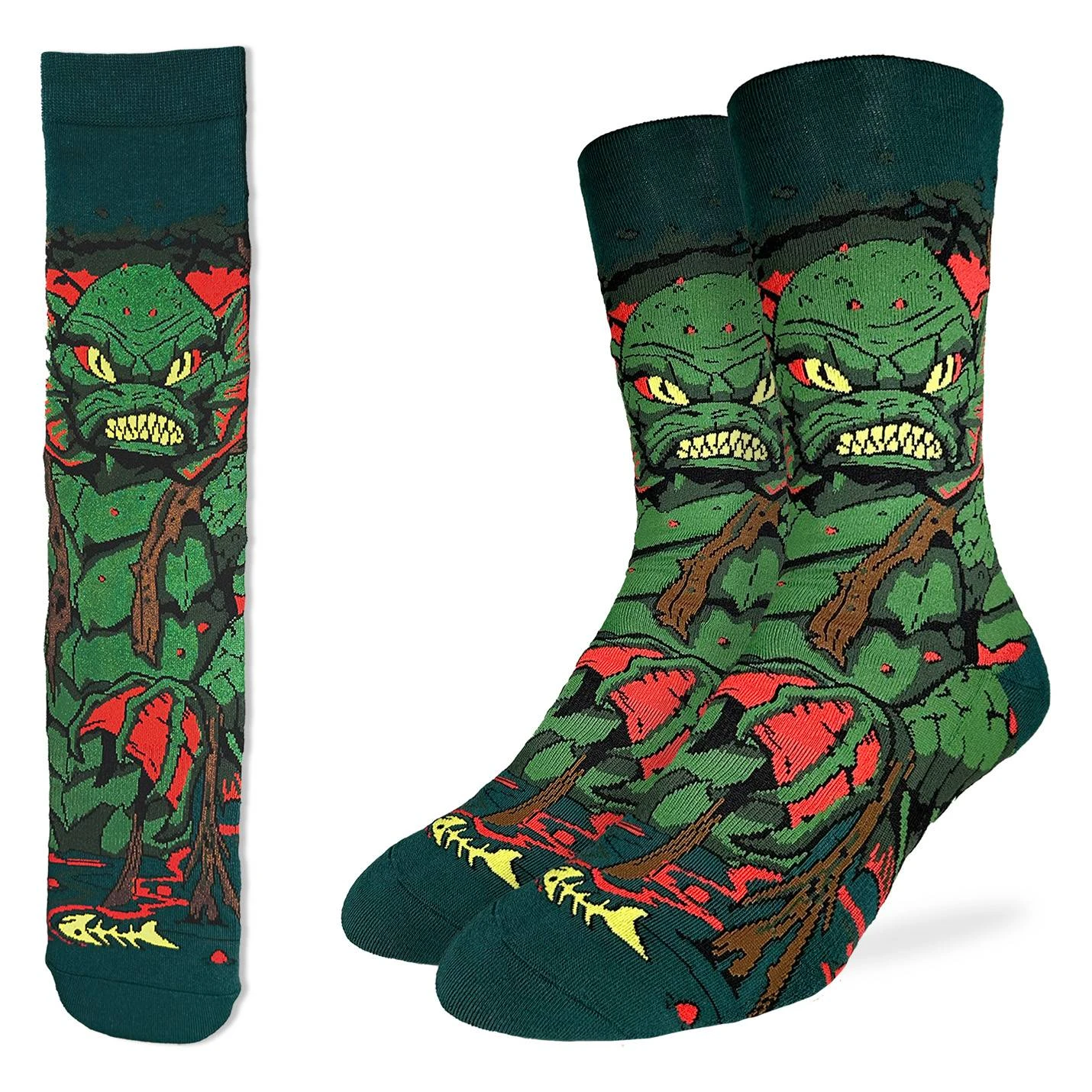 Men's Evil Swamp Creature Halloween Socks 1 Men's Evil Swamp Creature Halloween Socks