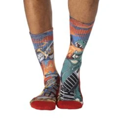 Men's Lizard Vs Robot Socks -Good Luck Sock Store 4409 Lizard vs Robot v2