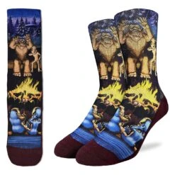 Men's Bigfoot And Alien Camping Socks