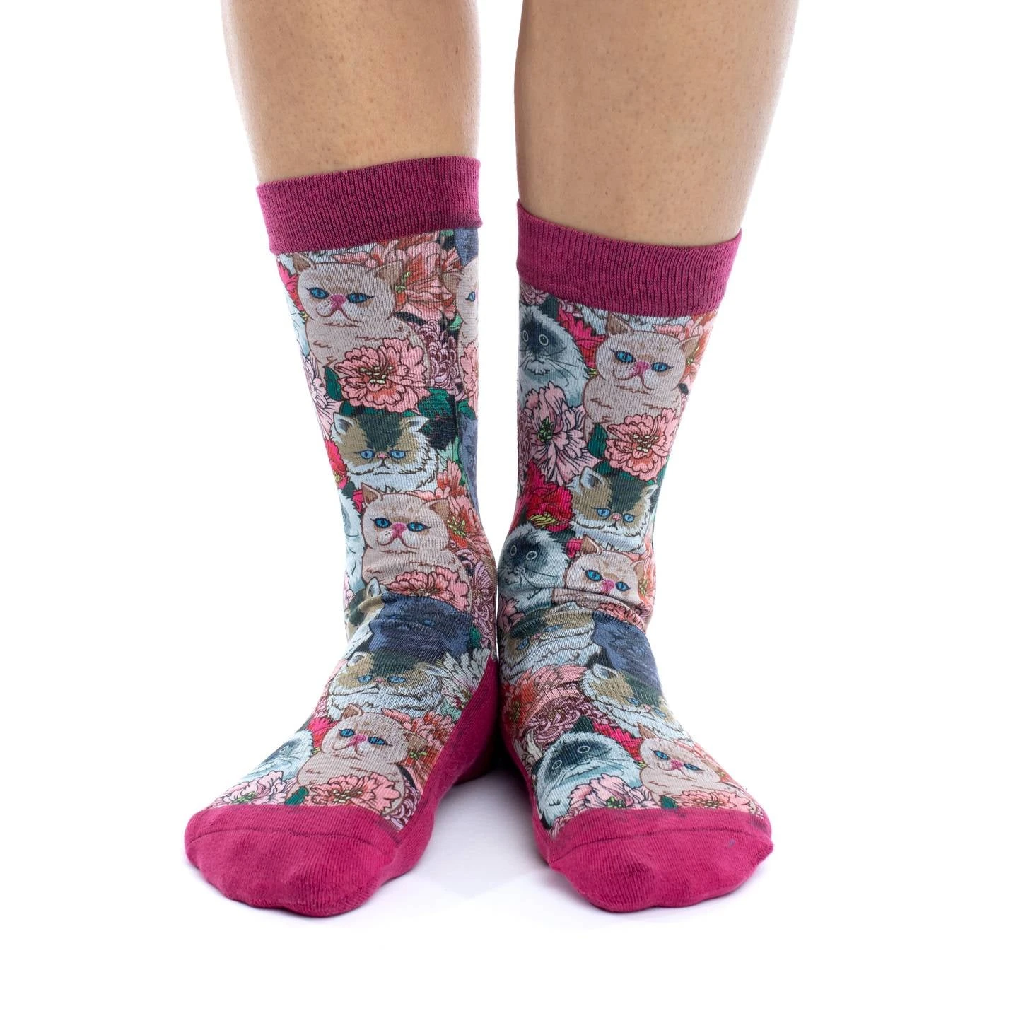 Women's Floral Cats Socks 2 Women's Floral Cats Socks - Image 2