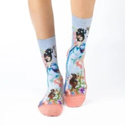 Women's Mermaids & Dolphins Socks 3 Women's Mermaids & Dolphins Socks -Good Luck Sock Store 5115 Good Luck Sock Mermaids Dolphins v2