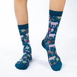 Women's Floral Pigs Socks -Good Luck Sock Store 5132 Good Luck Sock Floral Pigs v2