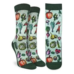 Women's Veggies, Green Socks