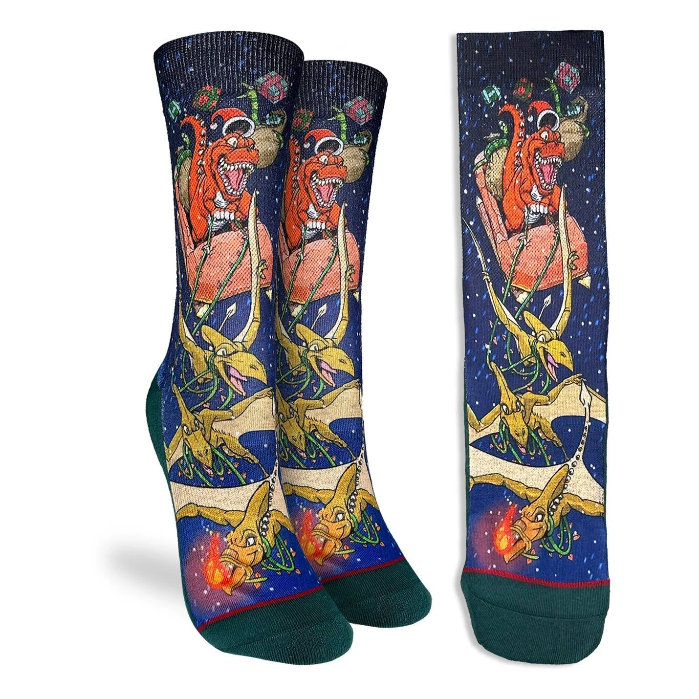Women's Santa Claus Tyrannosaurus Rex Christmas Socks 1 Women's Santa Claus Tyrannosaurus Rex Christmas Socks