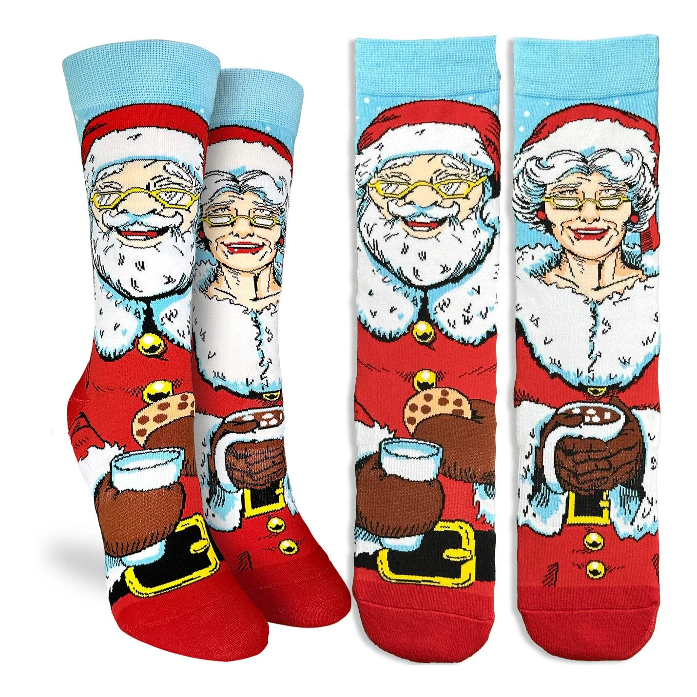 Women's Santa And Mrs. Claus Christmas Socks 1 Women's Santa And Mrs. Claus Christmas Socks