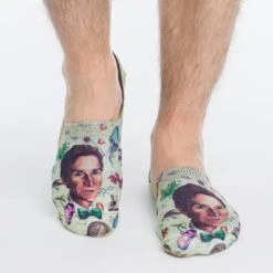 Men's Bill Nye No Show Socks -Good Luck Sock Store 7003 Good Luck Sock Bill Nye the Science Guy No Show Socks 2 v2