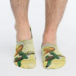 Men's Cactus Guitar No Show Socks -Good Luck Sock Store 7005 Good Luck Sock Cactus Guitar No Show Socks 2 v2