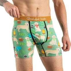 Men's Camping Labrador Retriever Underwear 9 Men's Camping Labrador Retriever Underwear -Good Luck Sock Store 9007 Camping Lab fun