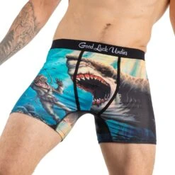 Men's Shark Attack Underwear -Good Luck Sock Store 9026 Shark Attack fun