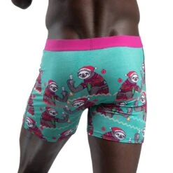 Men's Christmas Sloths Underwear 9 Men's Christmas Sloths Underwear -Good Luck Sock Store 9046 Christmas Sloths Back