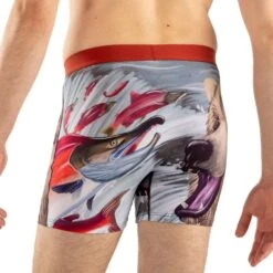 Men's Bear Catching Salmon Underwear -Good Luck Sock Store 91130 BearCatchingSalmon back