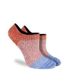 Women's Stripes - Orange, Pink, Blue No Show Socks